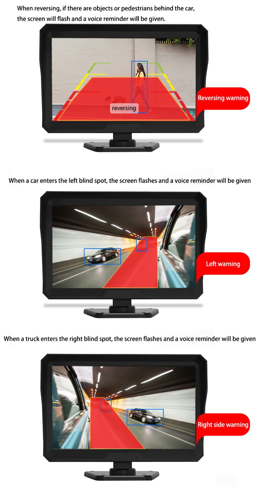 product-4-Channel High resolution BSD Bus Reverse Camera monitor recorder System-Eagle Mobile Video