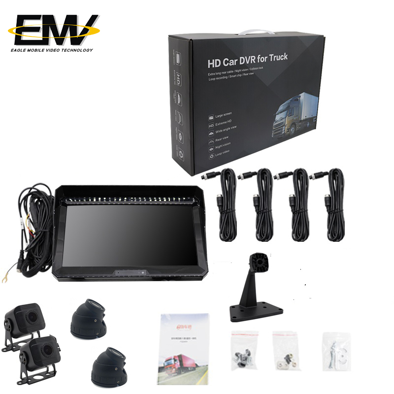 4-Channel  High resolution BSD Bus Reverse Camera monitor recorder System