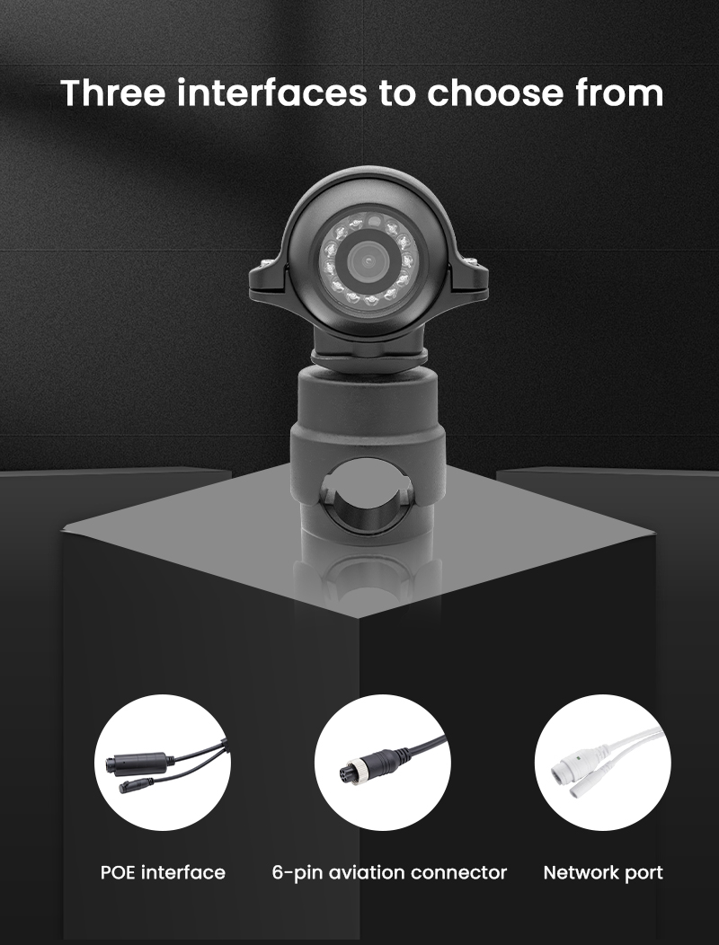 EMV Global Shutter IP Camera 2MP POE Waterproof Night Vision Side View IPC for Truck Bus